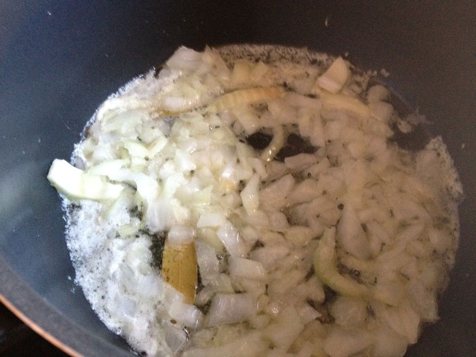 First we're going to add our chopped onions.