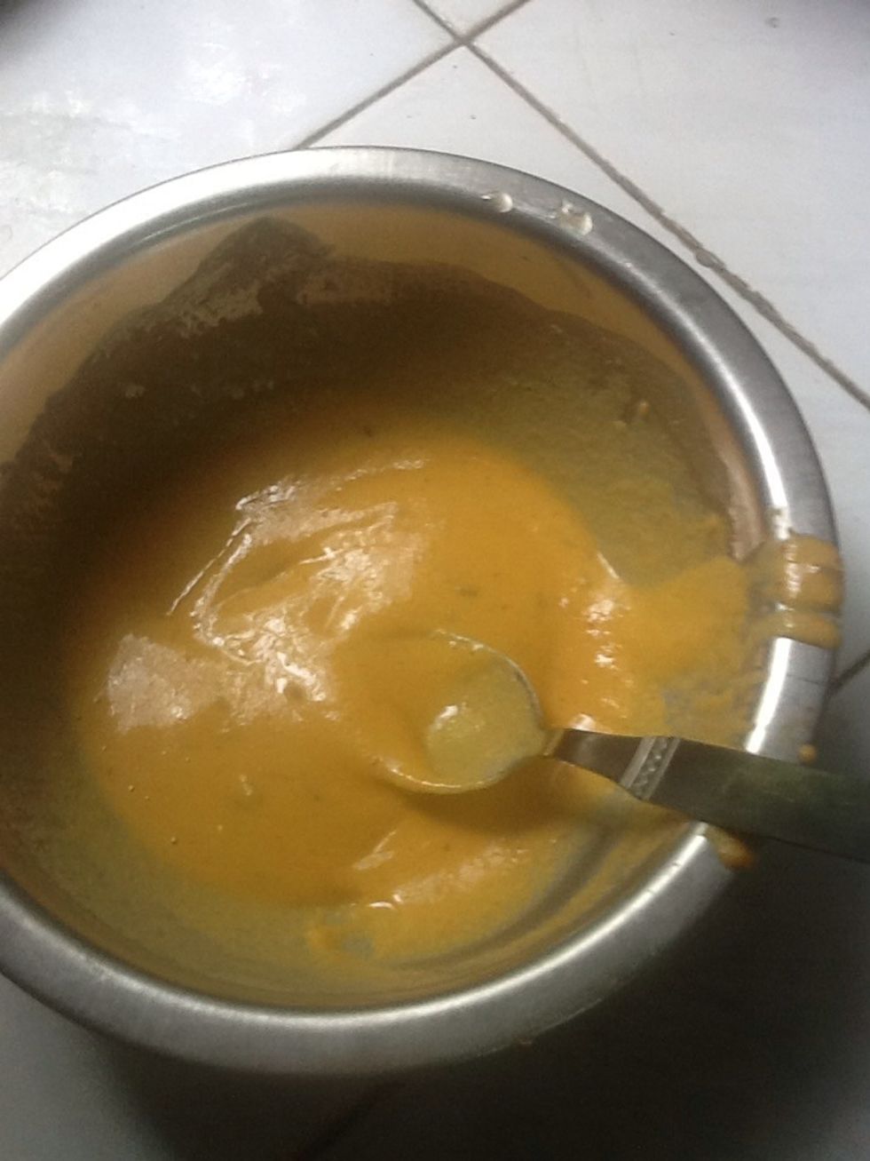 First we will make the balls. For that mix all the ingredients for balls. To that add a little water to make a thick batter. Like I did.