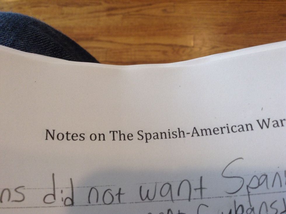 First we write notes