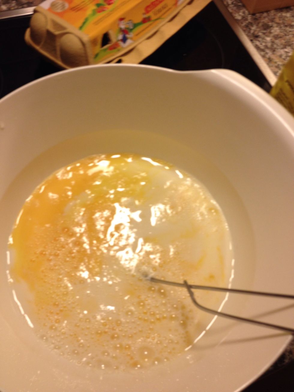 First whip the eggs properly, but don't use the machine, whip by hand only!