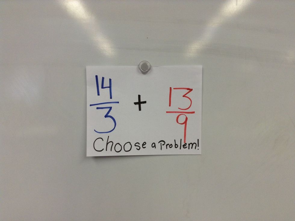 First you choose a problem.