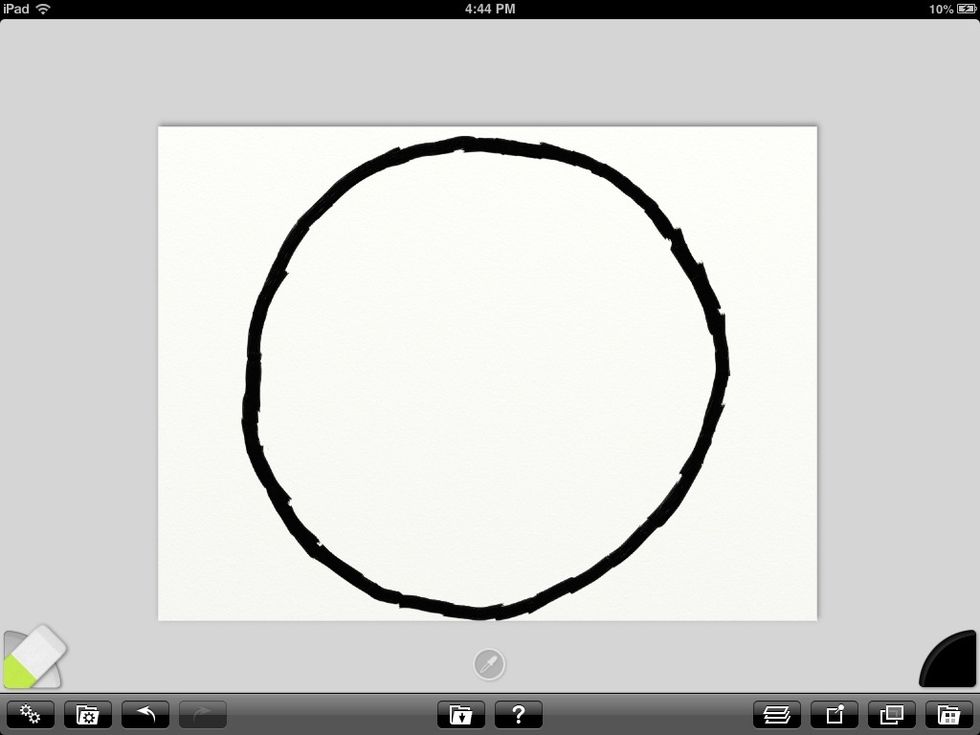 First you draw a circle