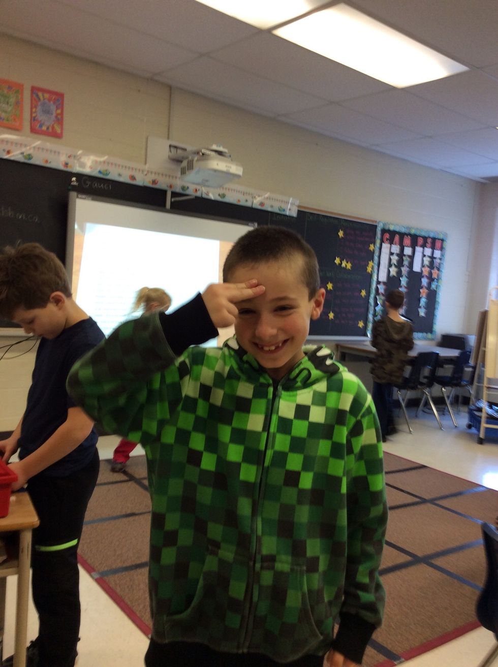 First you get your hand and put  it on the top of  you're Head