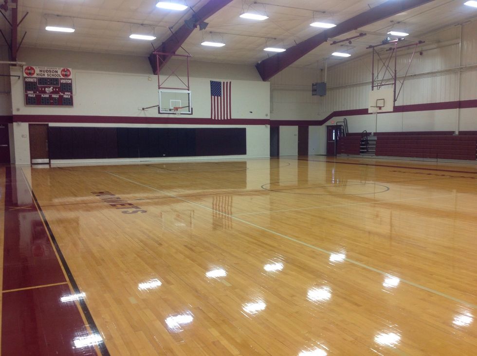 First you go to a basketball court