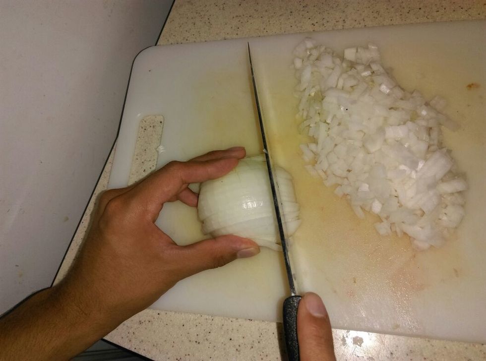 First, you have to chop the onion