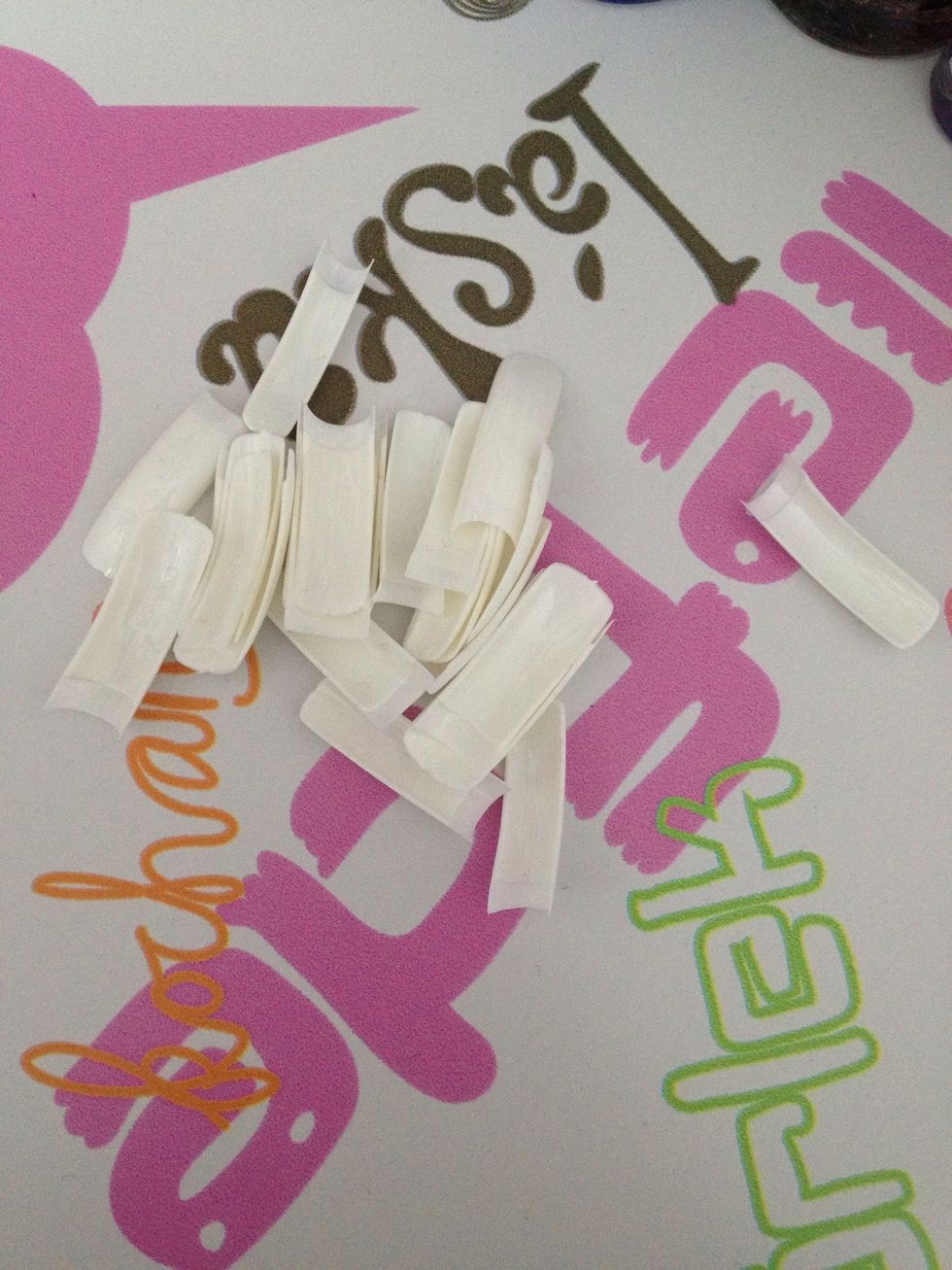 First you have to get some fake nails, the size doesn't matter