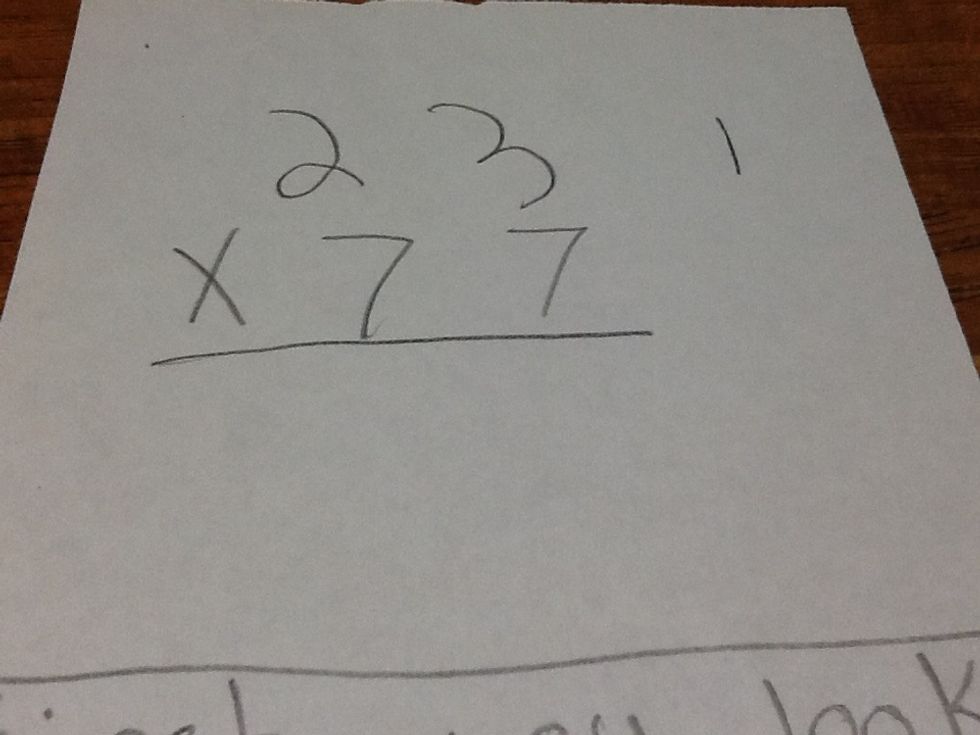 First you look at your multiplication problem.