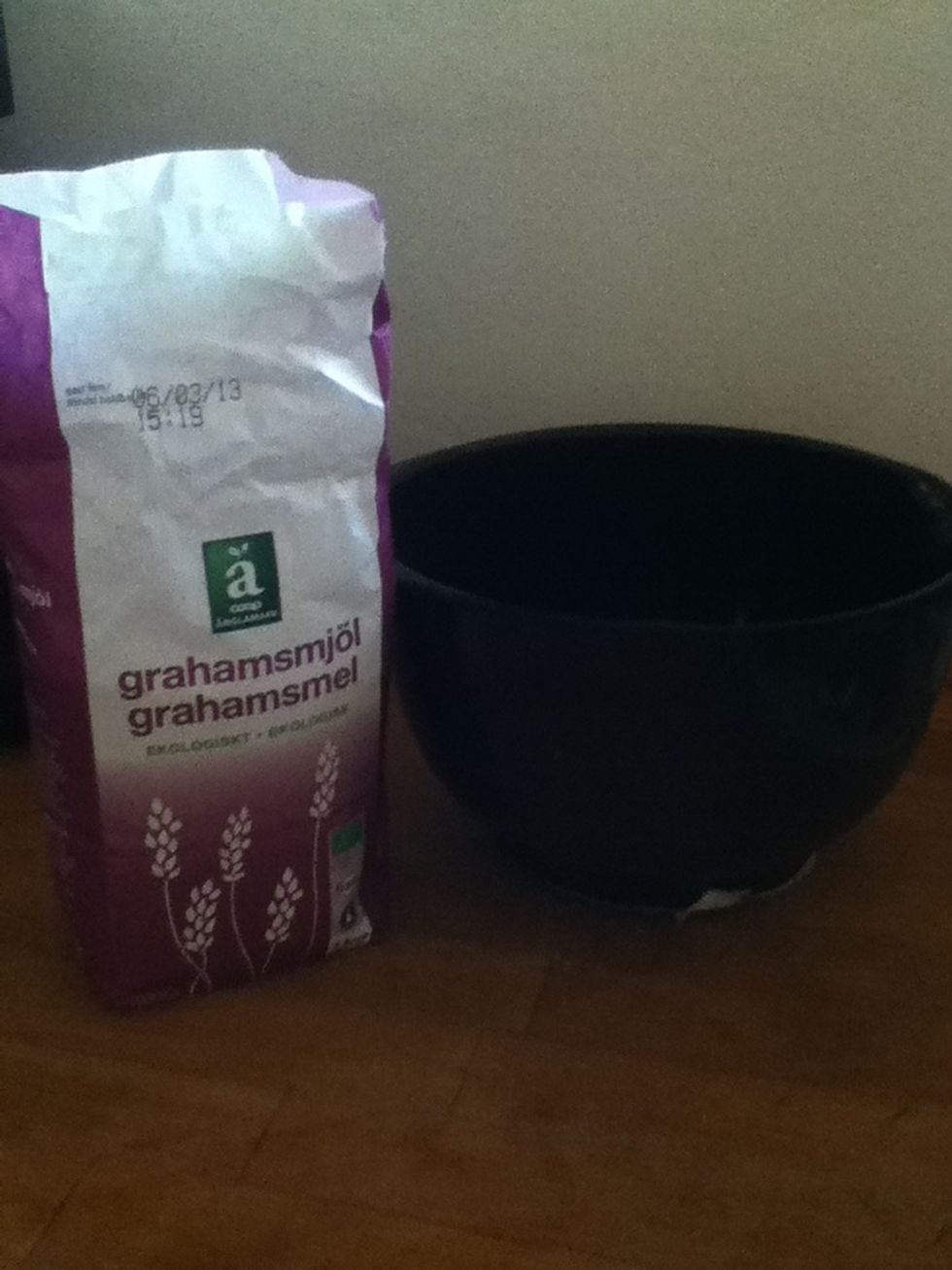 First you mix the flour and enough water to make it into a dough. You decide how much flour and water you want. It should have the texture of a good bread dough.