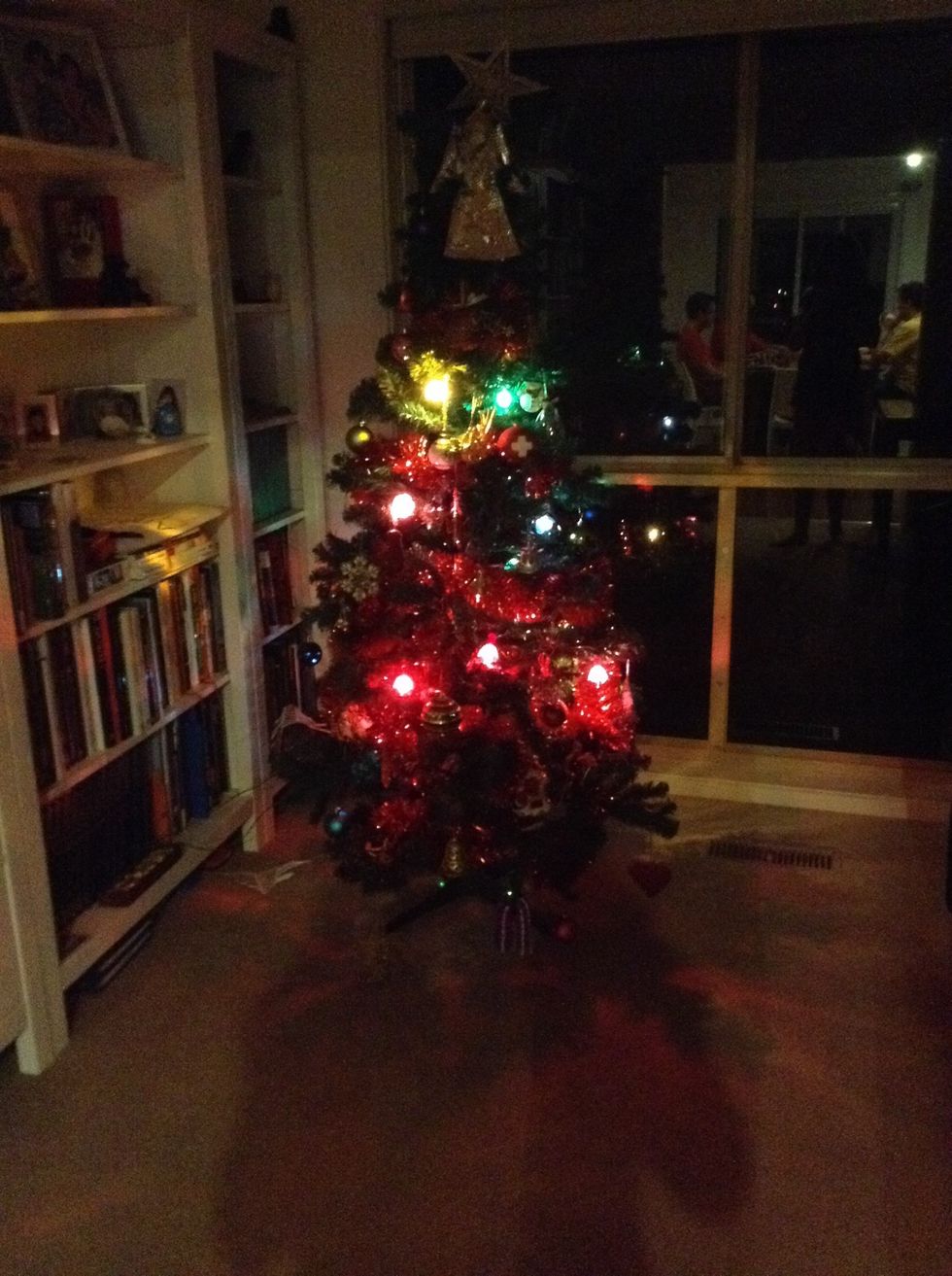 First you need to find a source of light, or lots of small ones. I used Christmas lights as an example ;)