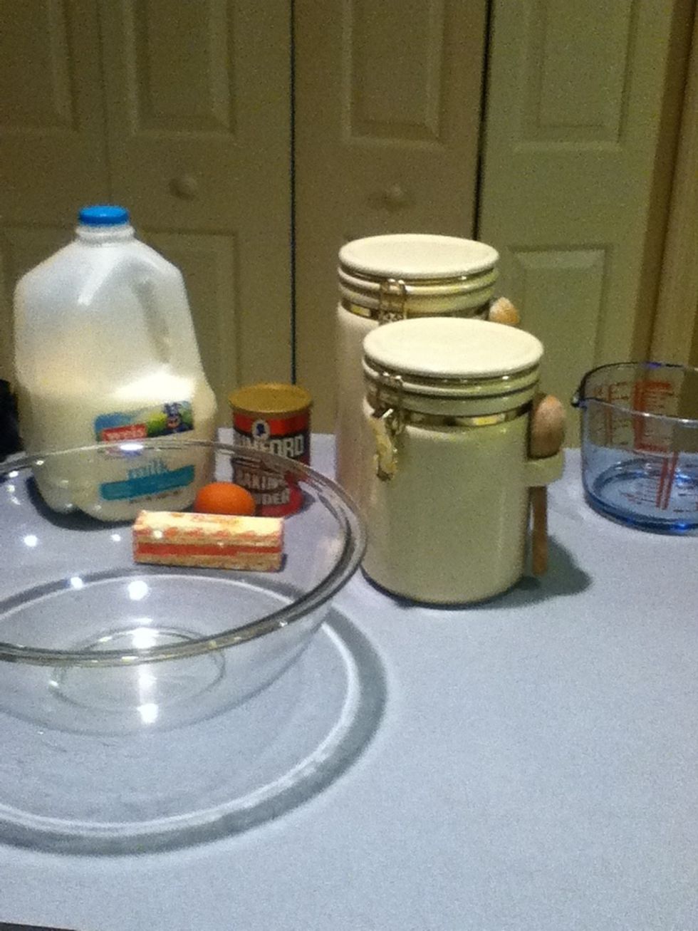 First, you need to gather your supplies, such as your ingredients and your mixing bowls.