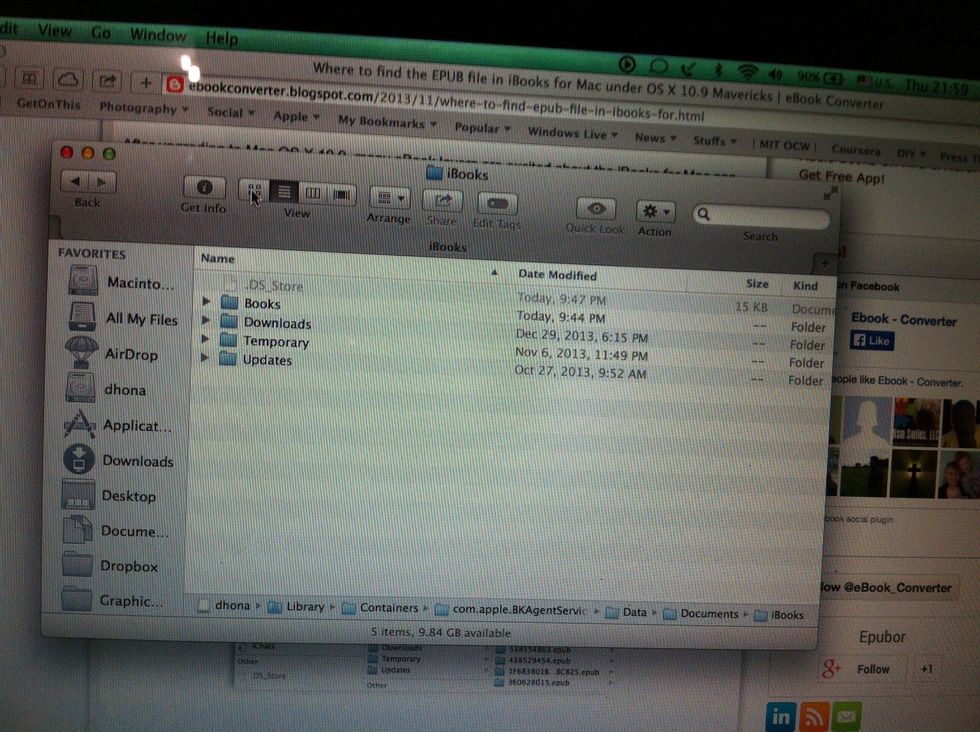 First you need to locate this folder  "/Users/yourusername/Library/Containers/com.apple.BKAgentService/Data/Documents/iBooks"  By default this folder is hidden. Google to find a way to unhide it\u2026