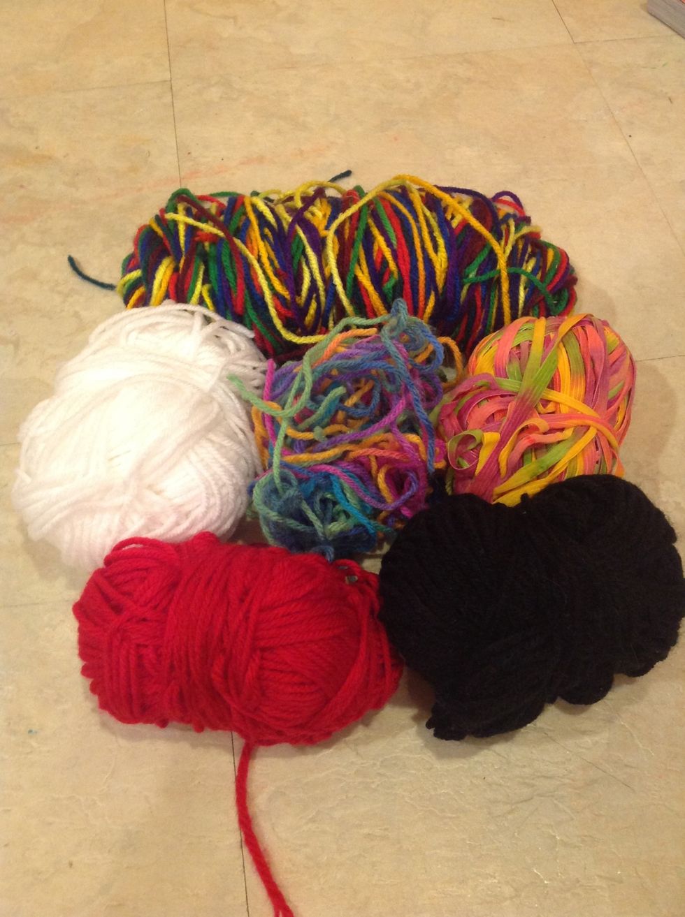 First you need to pick out three different colors of yarn
