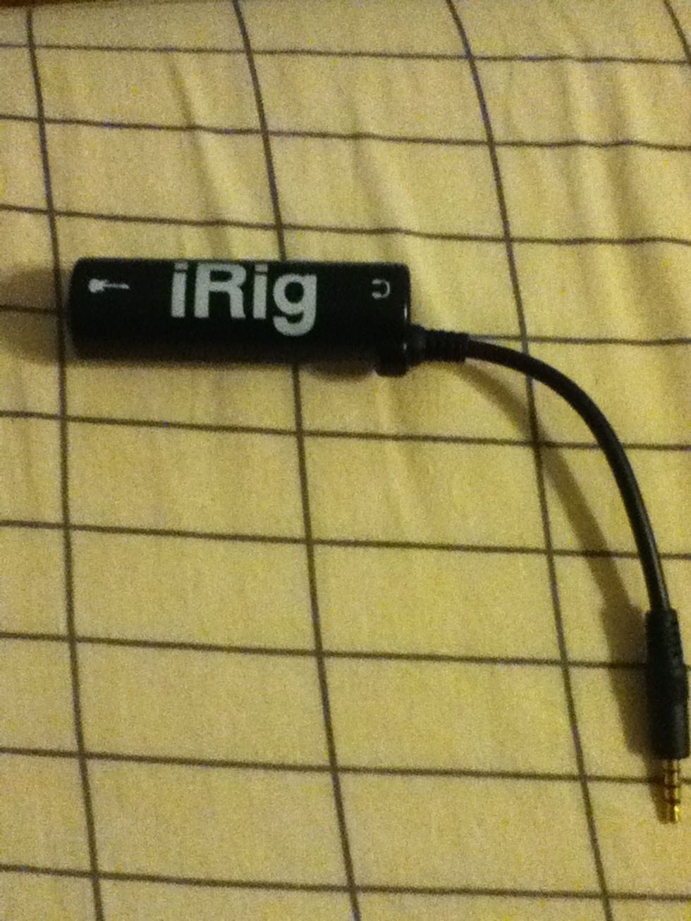 First you're going to have to buy this thing. It's called the AmpliTube iRig. I got it at best buy for $40.