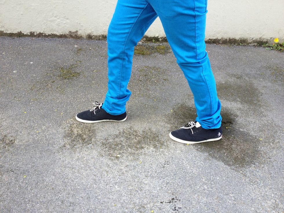 First you stand like this.