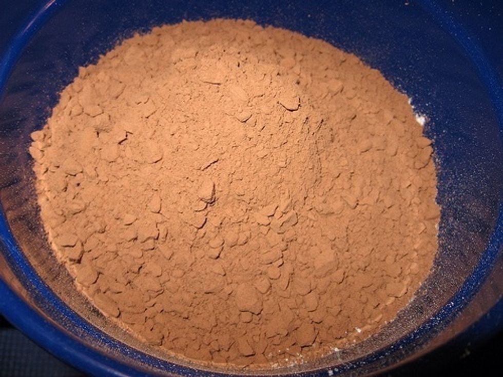 First!!! You then garb the cocoa powder and put it in your cup