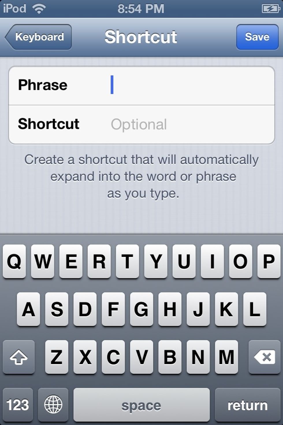 First you type in the phrase that you want your friend to "accidentally" type.