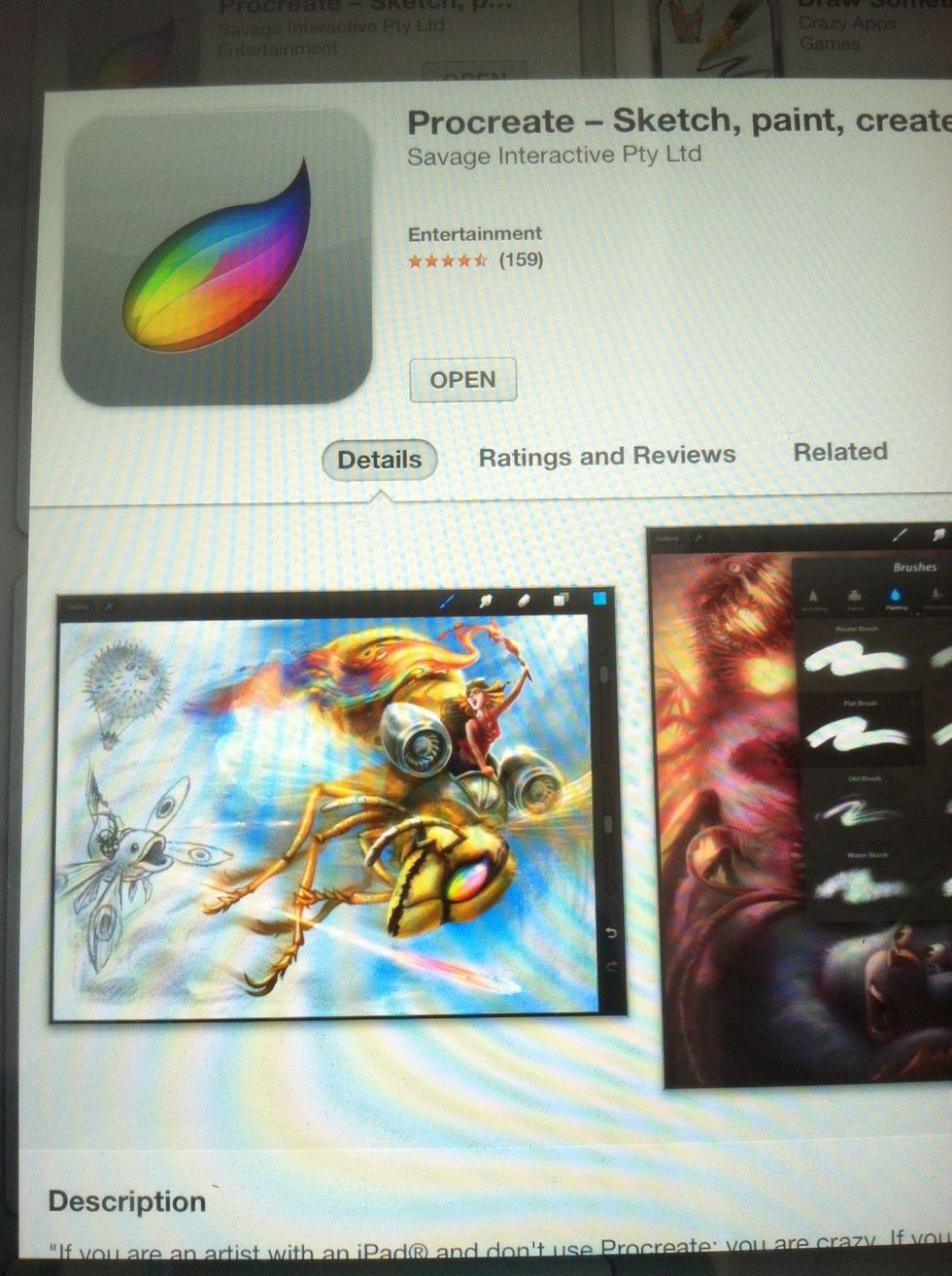 First you want to download Procreate from the App Store. It's a paid app and costs $4.99. It's the best art app available. Trust me, I've tried the best ones.