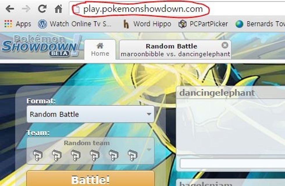First, you want to go to the website. You can either look up "Pokemon Showdown", or enter this URL into your website.