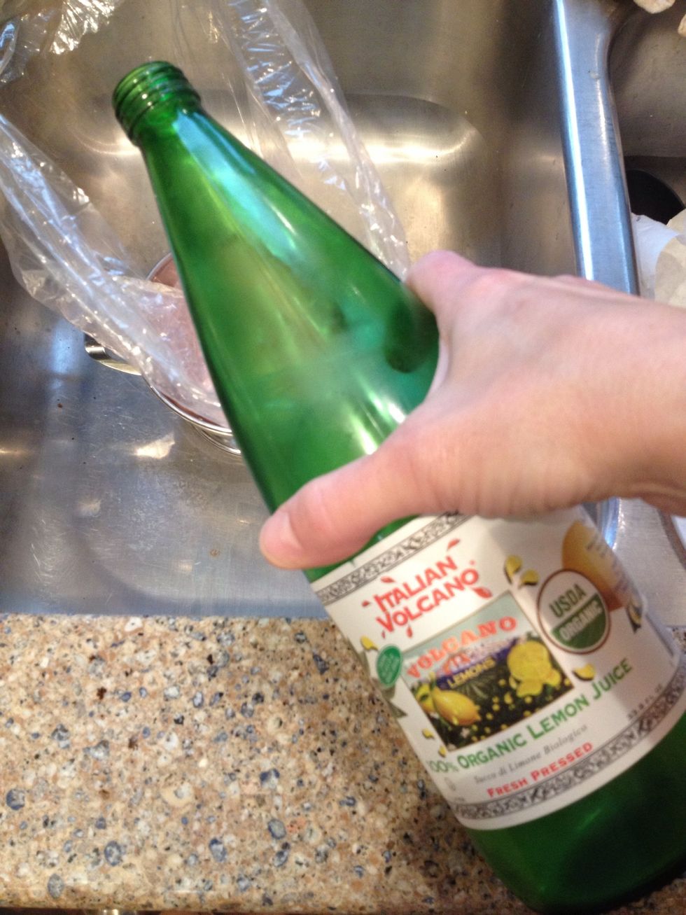 First you want to open your bag of baby shrimp and pour some lemon juice in to get the fishy odor away. \ud83d\ude2cTwist the bag closed again and squeeze lightly to get the shrimps coated with it.