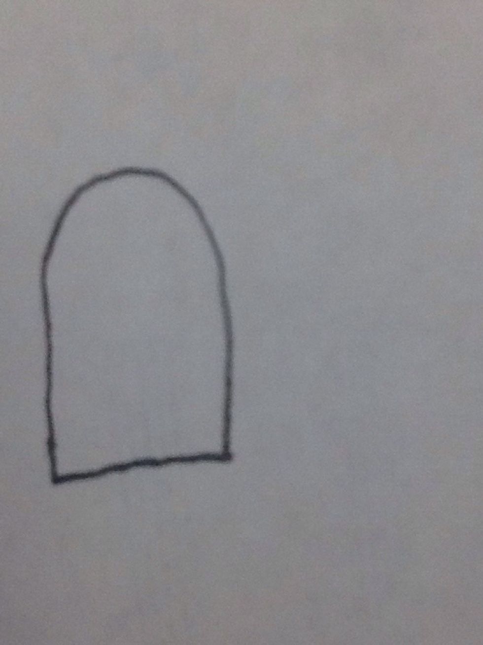 First you will draw one half of an oval.