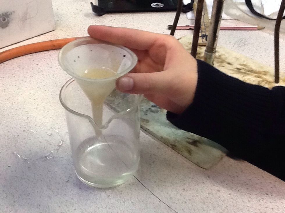 First you will have to filter the salt and water with a funnel