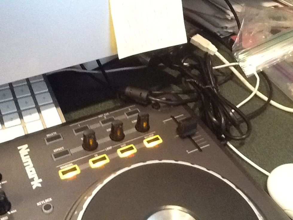 First you will need to connect your numark to your computer via a USB port and make sure the lights flash on