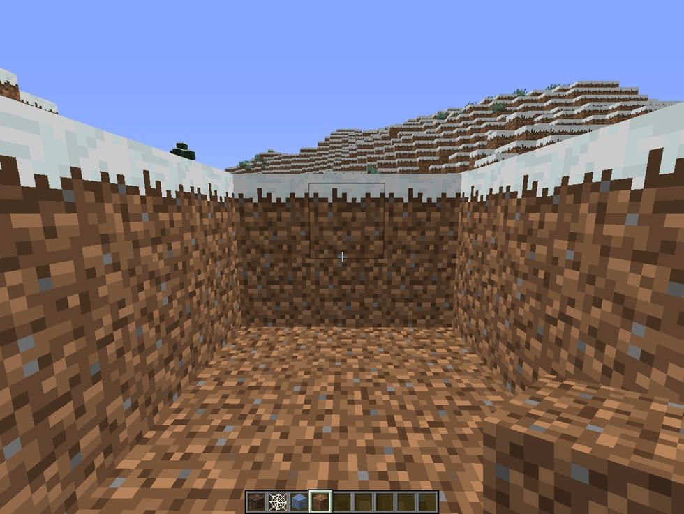 first, you will need to dig down 2 blocks deep.