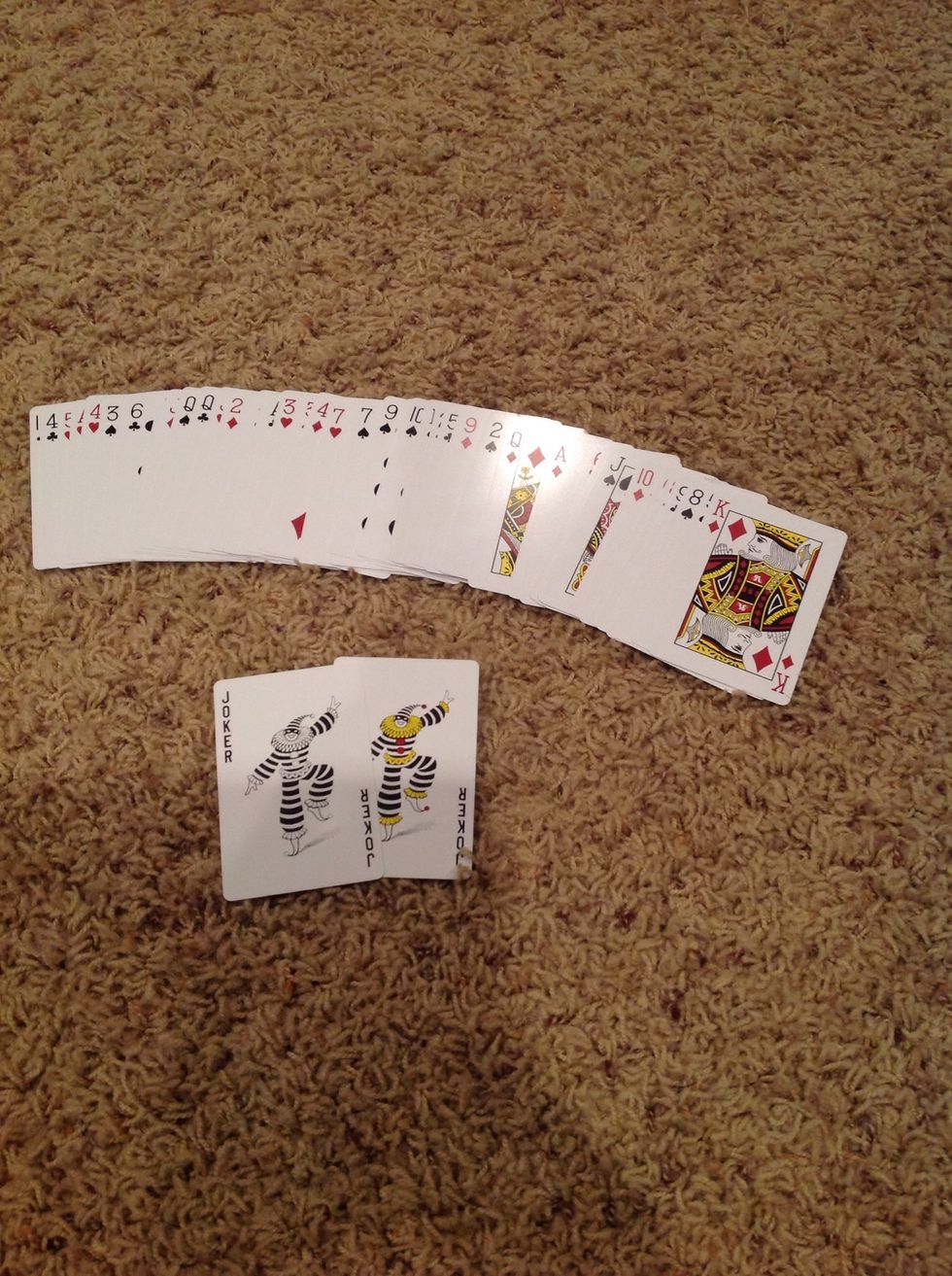 First you will need to find a standard deck of playing cards. Remove any jokers or extra cards. You will also need a volunteer to do the trick on.