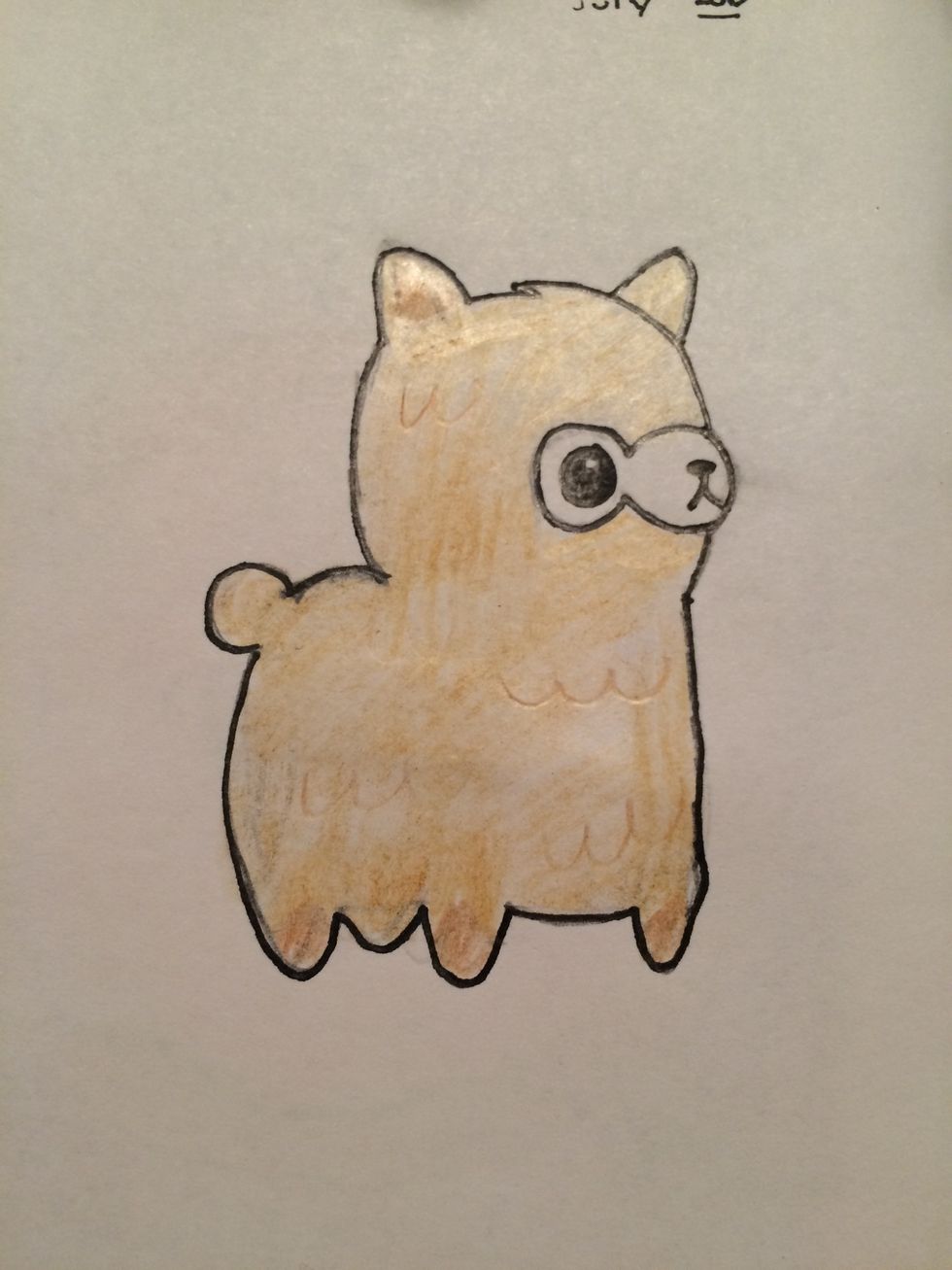 First you will need your llama. To draw this you will need to go to my profile and learn how to draw this llama but if you don't want a llama then you can add this to a background or just draw>