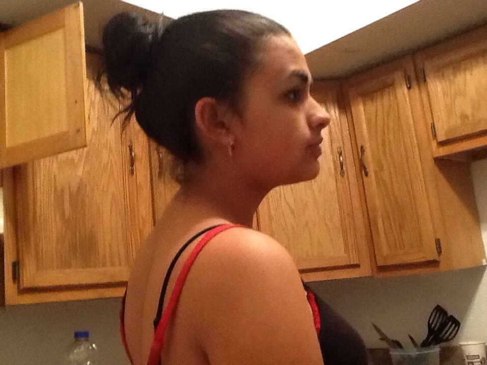 First you would want to put up your hair