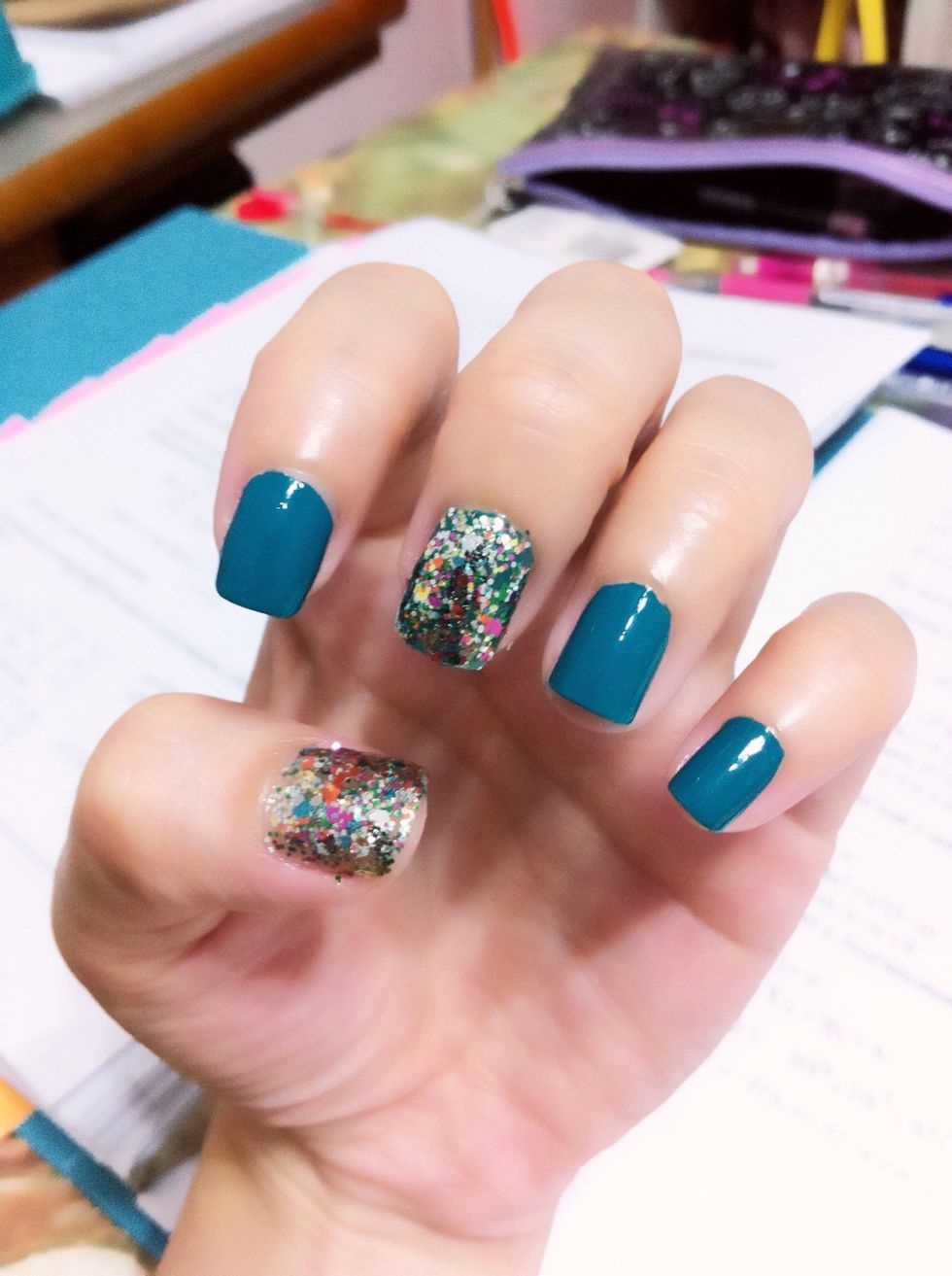 Firstly, apply base coat, and two coats of colour. Let it dry for about 1 hour..  If u have quick dry top coat, apply one coat. It will shorten the time, to abt 30mins!