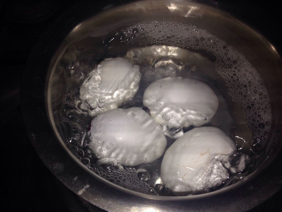 Firstly, boil 4 eggs on the side. Meantime, gather other ingredients.