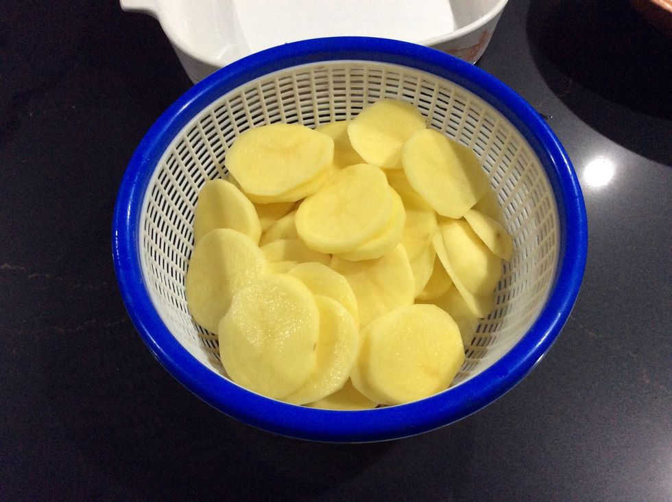 Firstly dice 5 potatos