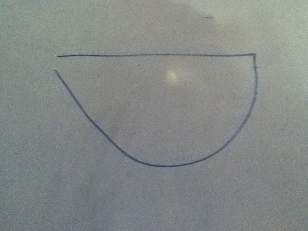 Firstly, draw an oval with a gap at the back.