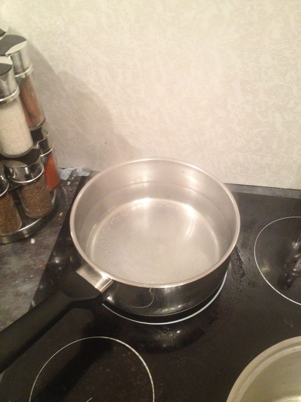 Firstly, get a pan of boiling water with a pinch of salt in it for the gnocci. Gnocci literally takes 2-3 minutes to cook so I always have boiling water ready for when the cheese sauce is done.