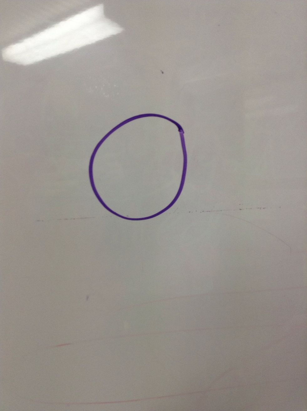 Firstly you have to draw a circle.