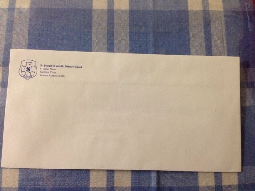 Firstly, you need an envelope.  (I realise this is an envelope with the sender stamp on it already but for this purpose this will suffice.)