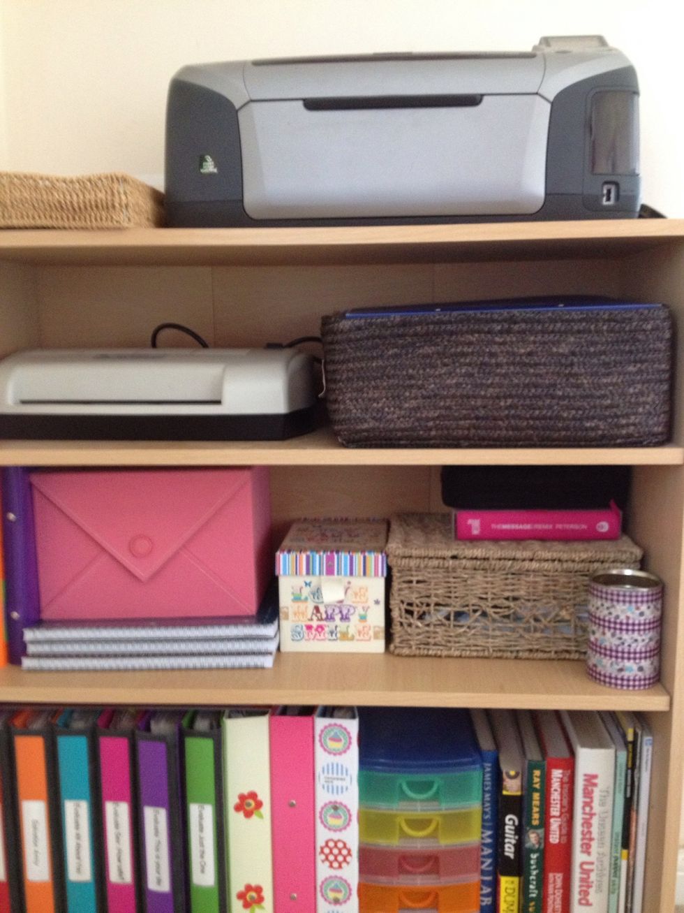 Fits nicely here and my laminator fits next to it beautifully.