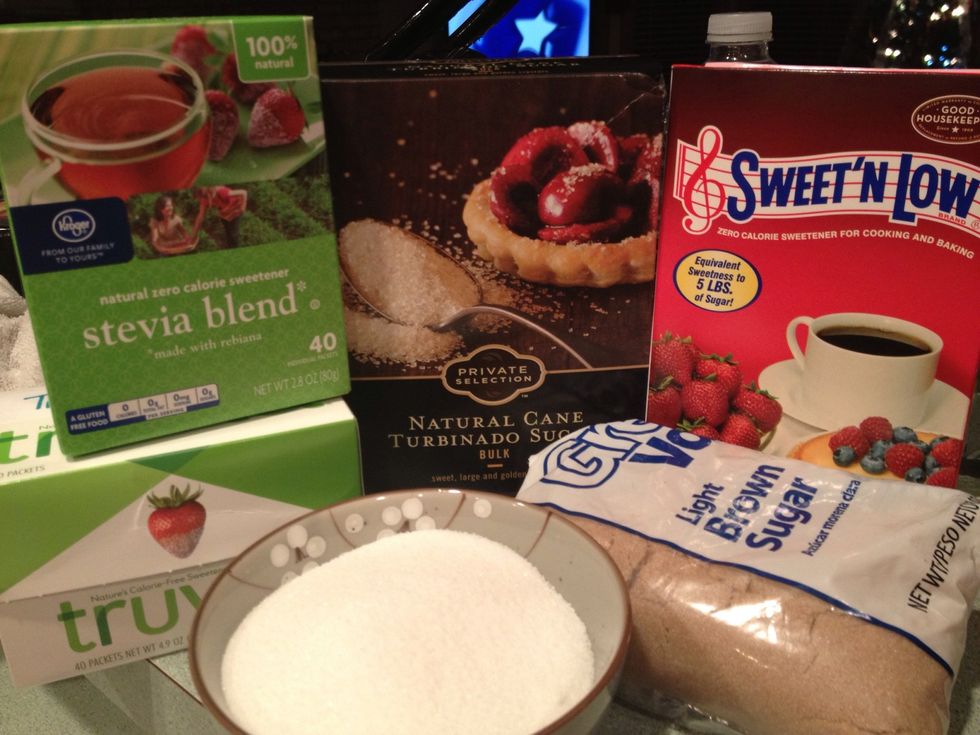 Five different sugar compounds