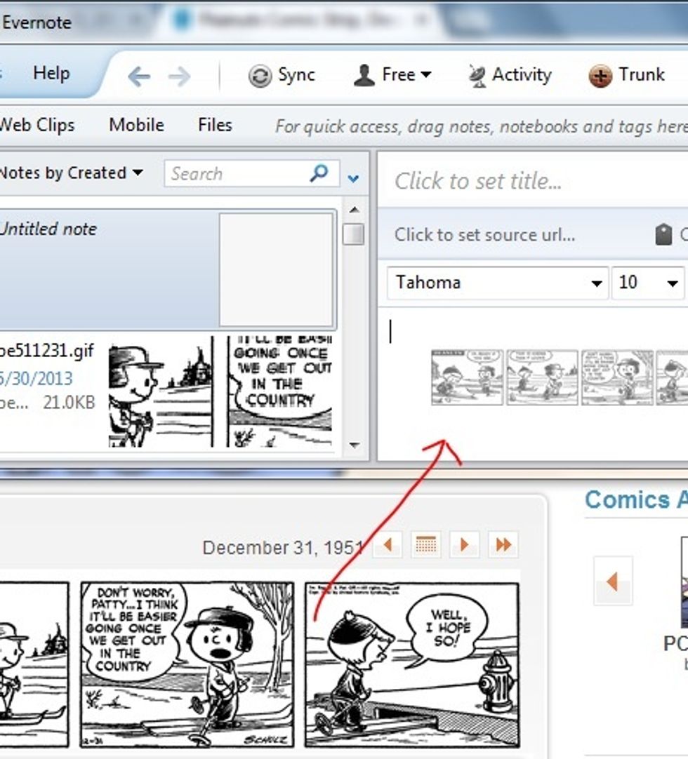 Fix whatever window you want on top... I like to fix the Evernote window on top as I drag images into a note directly from the web...