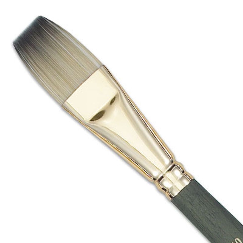 Flat Brush: Along with the Filbert brush, this is a mainstay in your brush fleet. Great for edging and filling in areas.