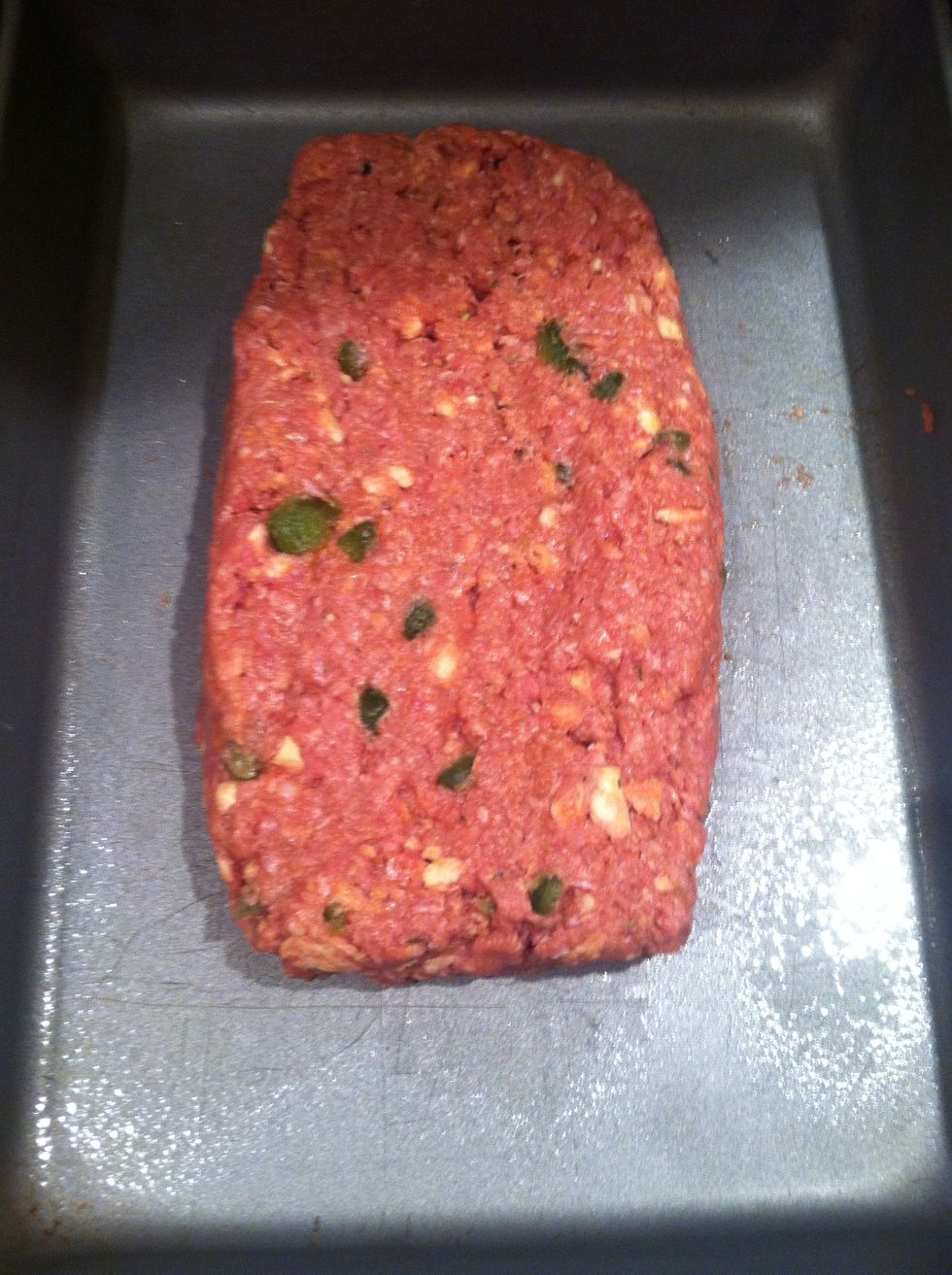 Flatten it out to where it looks like a loaf (don't make it too thin)