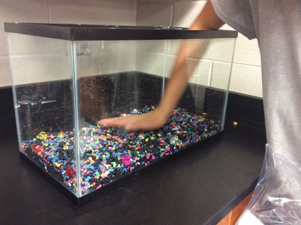 Flatten out rocks on bottom of tank