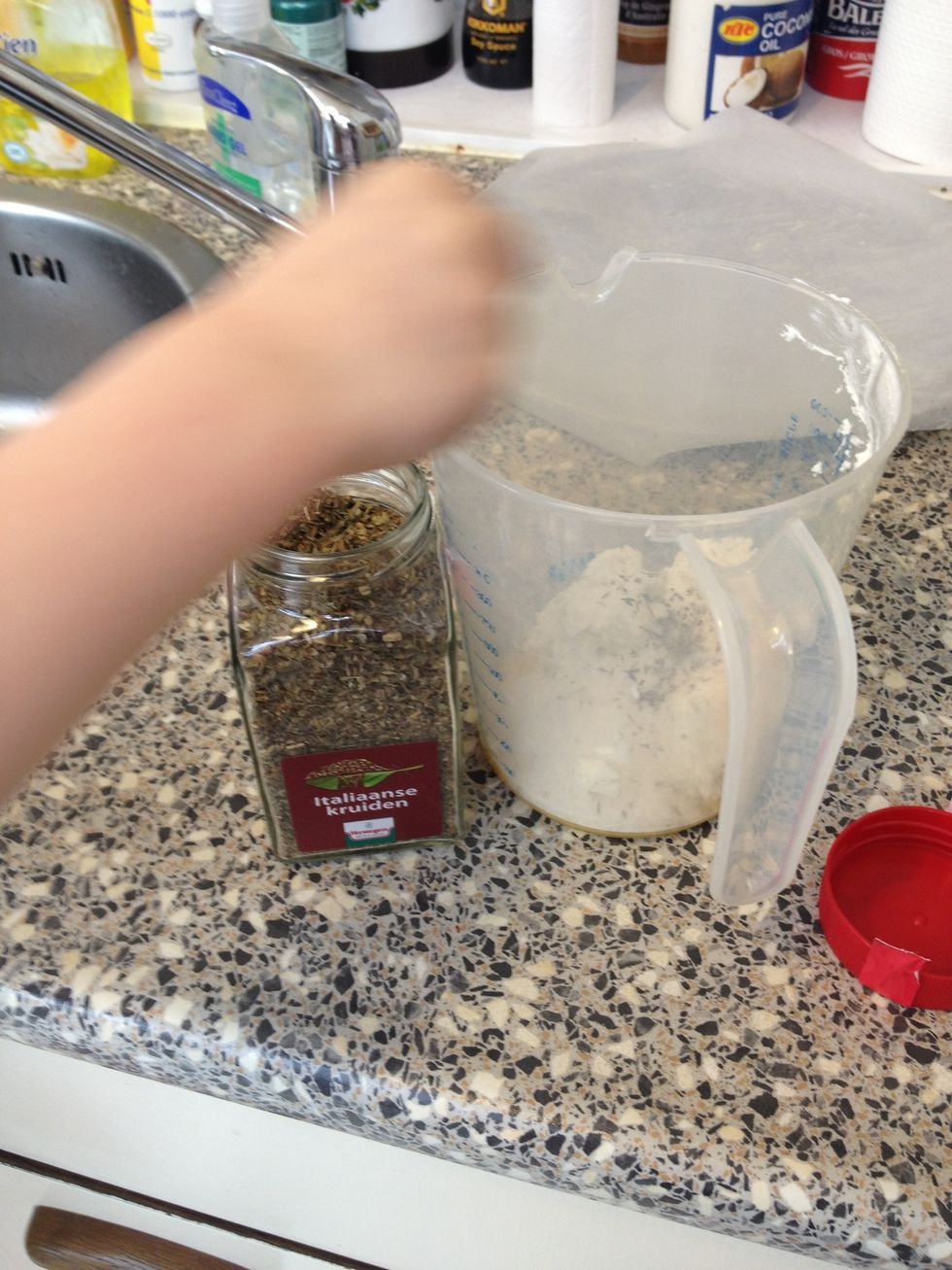 Flavor your bread by adding the seasoning of your choice and a pinch of salt to the egg-yolk-mix.