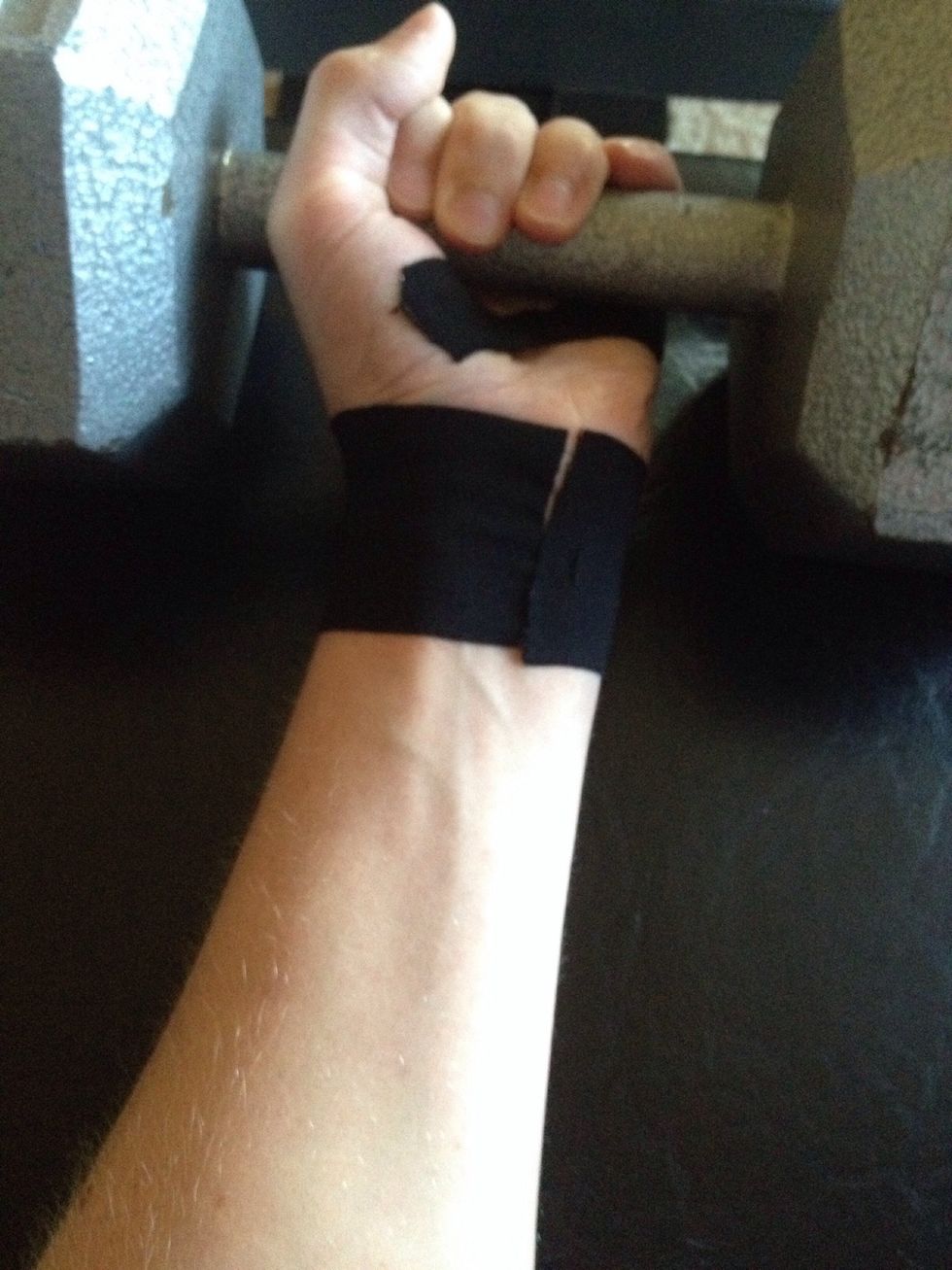 Flex the fingers and/or wrist and massage tape to ensure it is applied properly.   One application of tape can last up to five days.  For a wider away of taping instructions, visit  rocktape.com