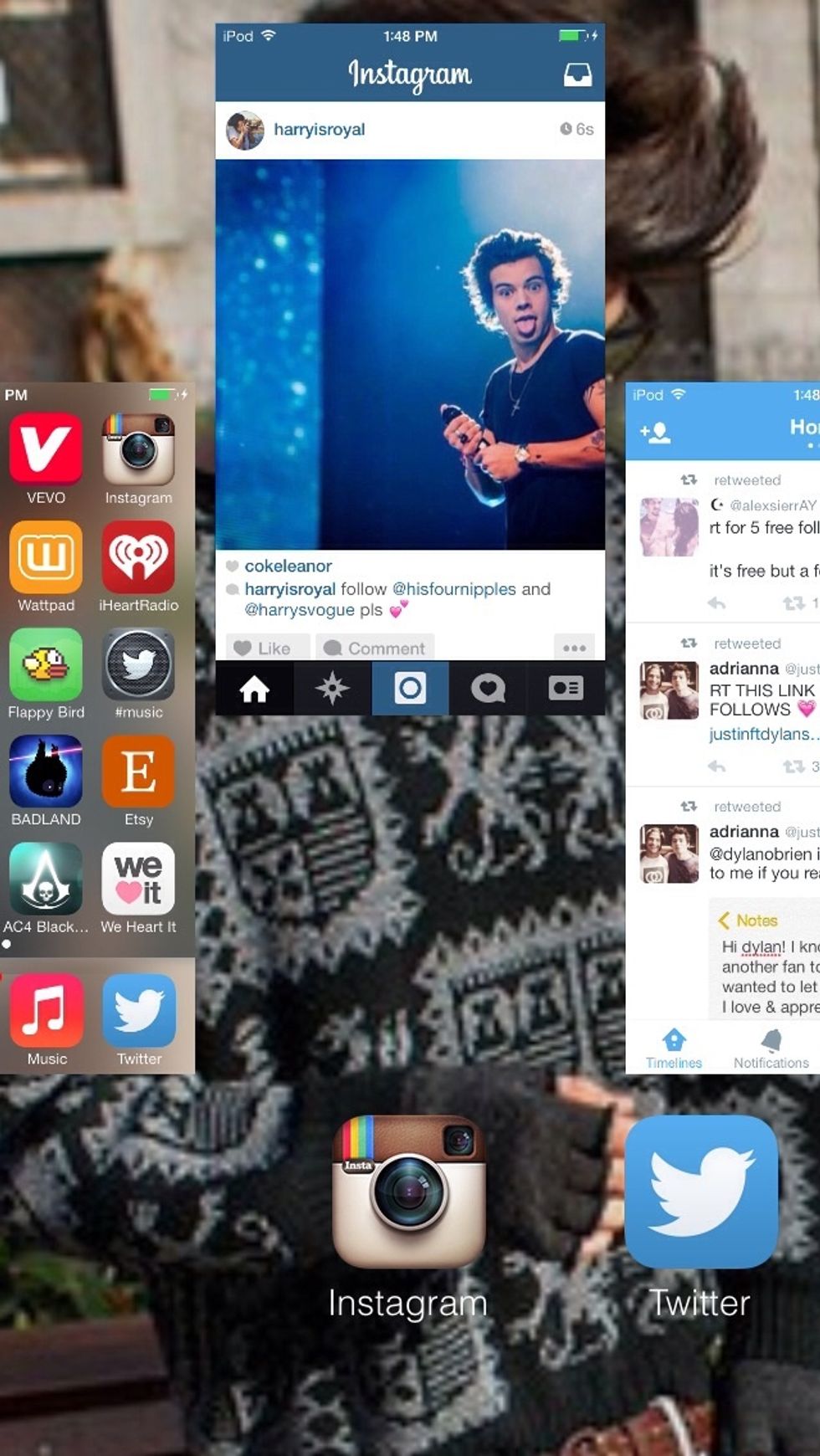 Flick the apps up. This close them.
