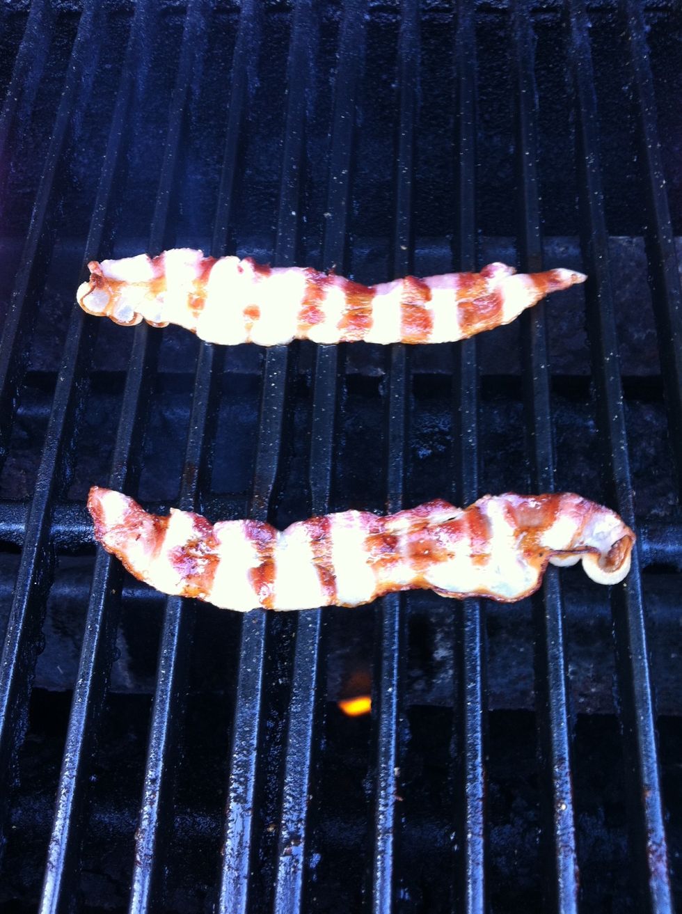 Flip bacon and grill another 3-4 minutes. Remove from grill and set aside.