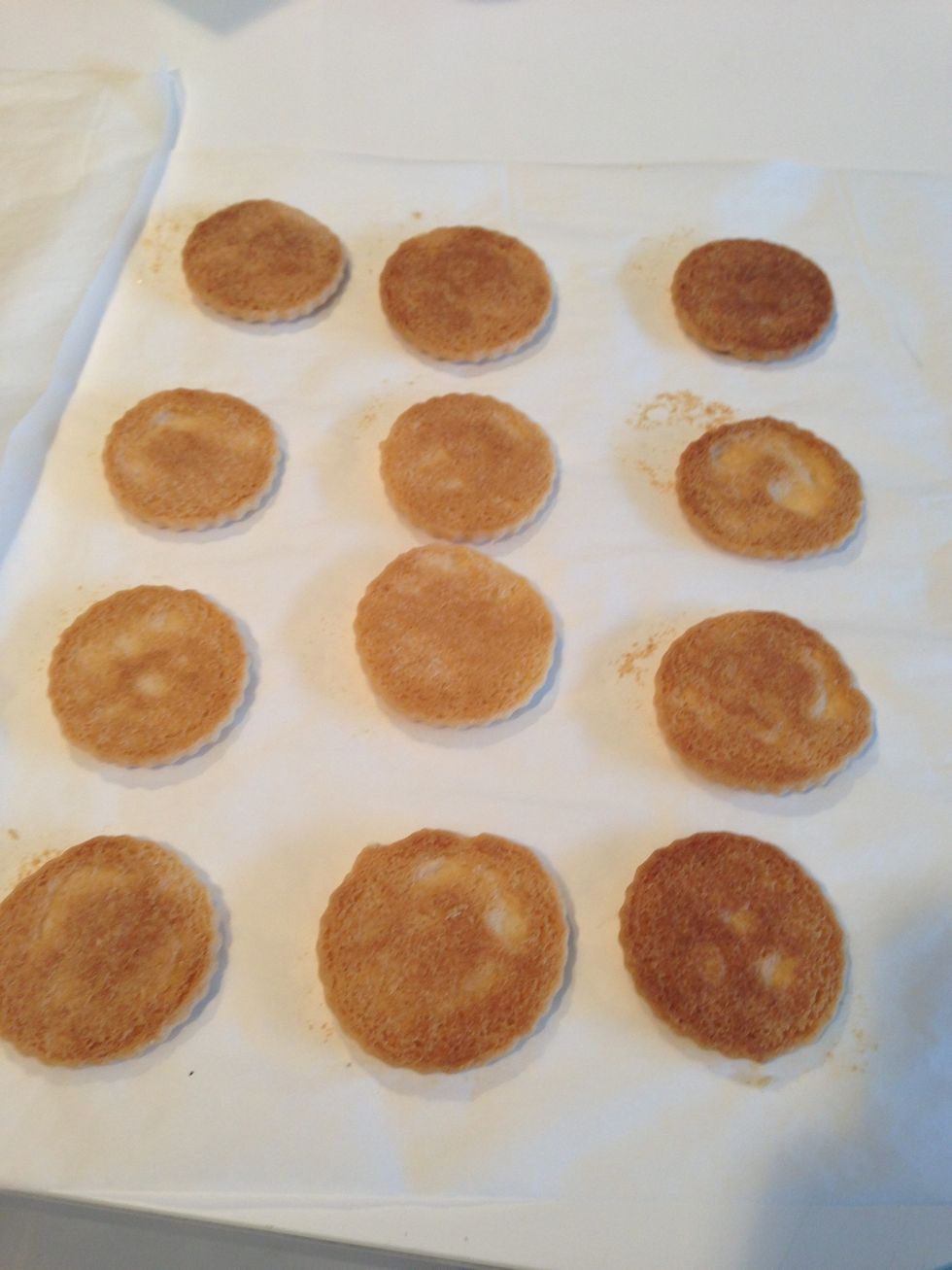 Flip bottoms over to "burnt" side is face up.