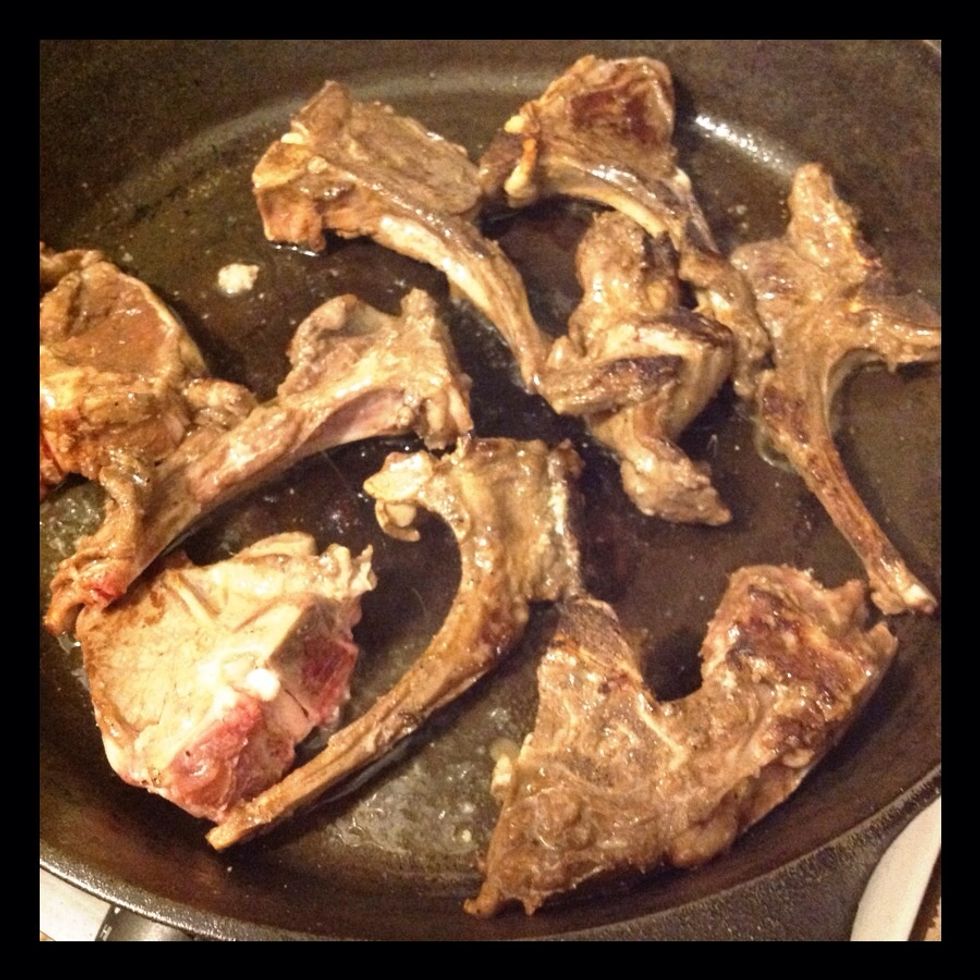 Flip chops over and sear other side