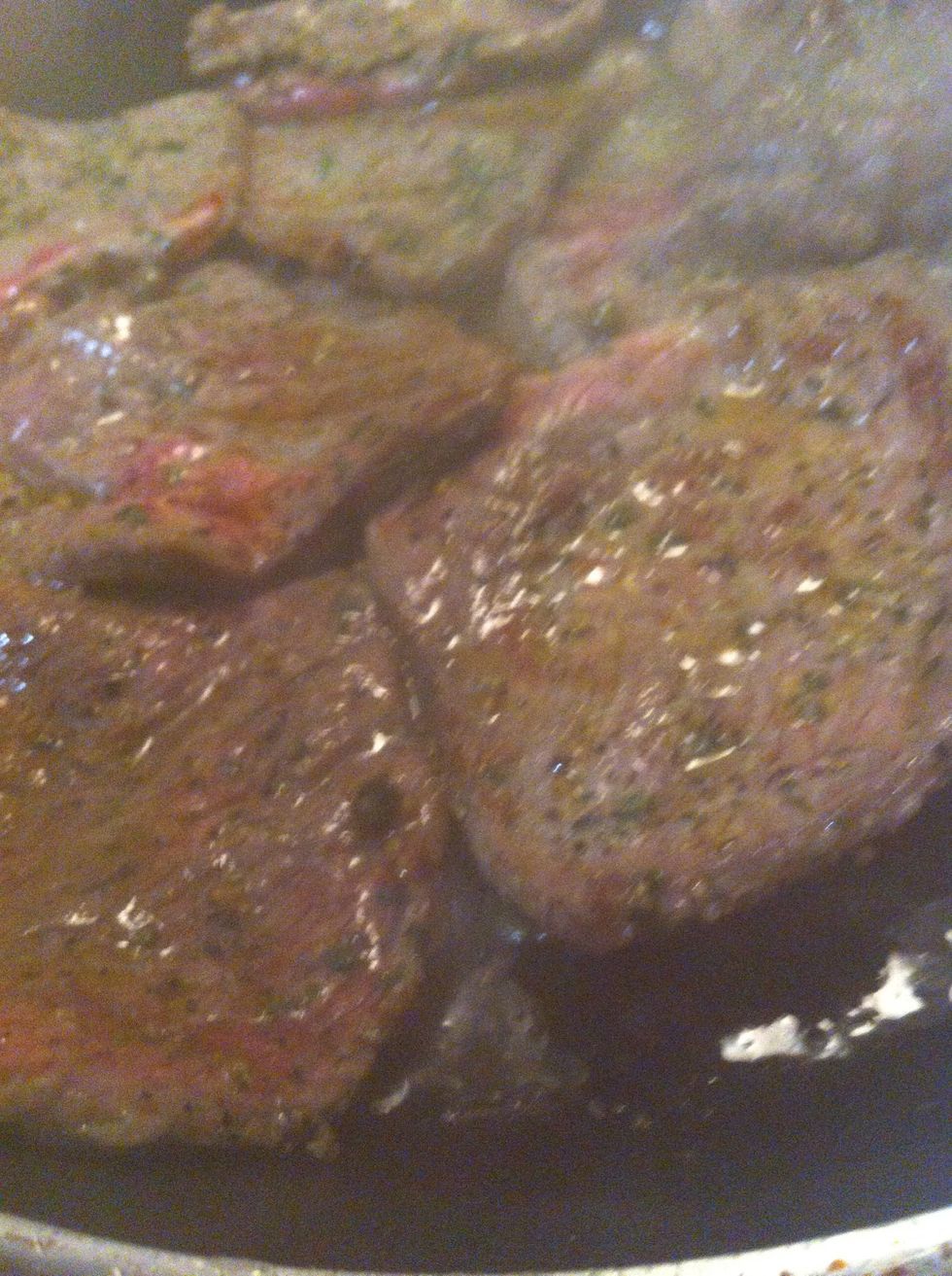 Flip fairly quickly after it has begun to brown - remember this meat is VERY thin so be careful not to overcook it as it won't be tender